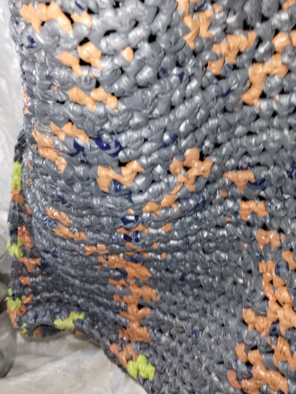 Recycled Plastic Crochet Bag With Separate Interior Bag